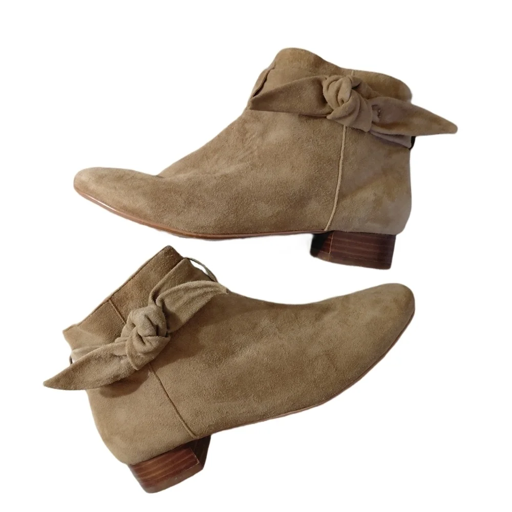 Rowen Women's Suede Tan Ankle Boots Size 7.5 M Booties